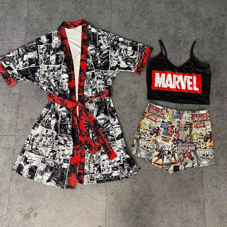 Marvel Madam Booty Shorts and Tee with Robe