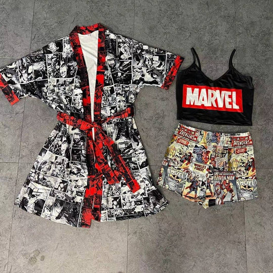 Marvel Madam Booty Shorts and Tee with Robe