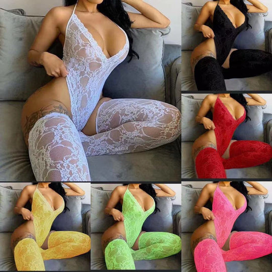 Lace Dream Catsuit with Socks